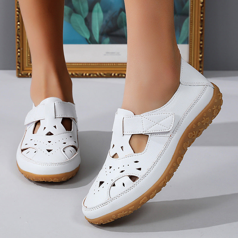 Hollowed Comfort Flat Sandals by Sophie Laurie