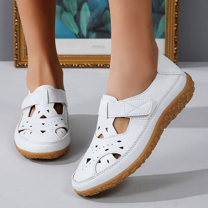 Hollowed Comfort Flat Sandals by Sophie Laurie
