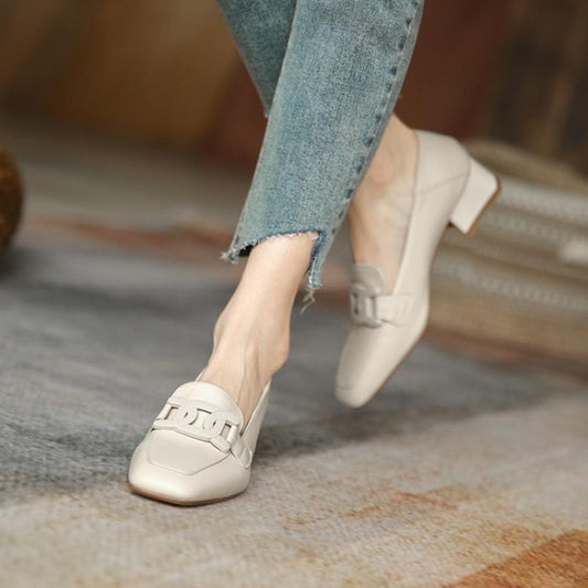 Elegant Sophie Laurie Chunky Heel Loafer Pumps