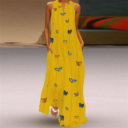 Vibrant V-Neck Swing Dress by Sophie Laurie