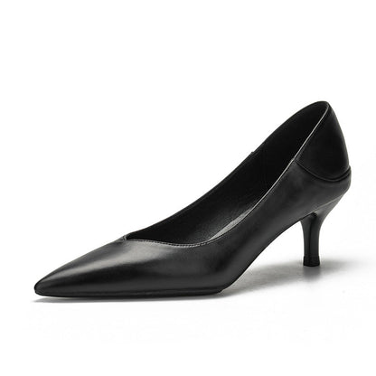 Elegant Black Sheepskin Heels by Sophie Laurie