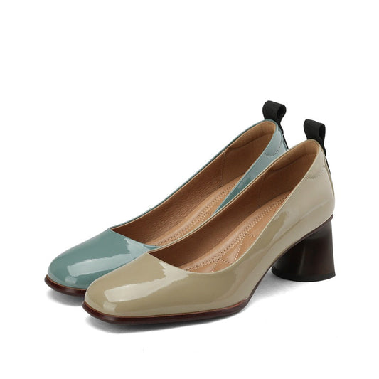 Elegant Leather Chunky Heels by Sophie Laurie