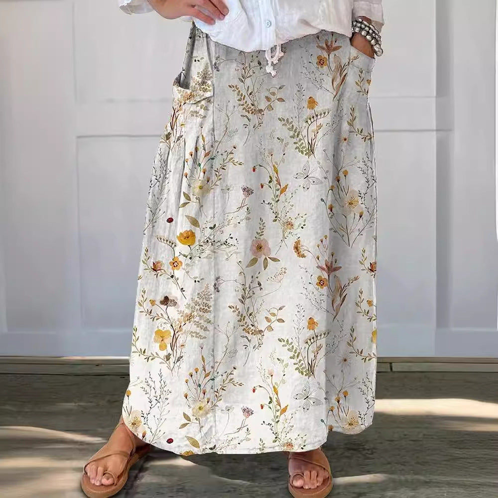 Retro Floral Sophie Laurie Everyday Pocket Skirt