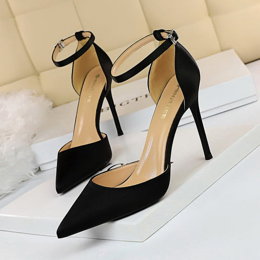 Elegant Silk Pointed Heels by Sophie Laurie