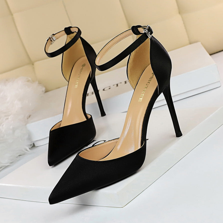 Elegant Silk Pointed Heels by Sophie Laurie
