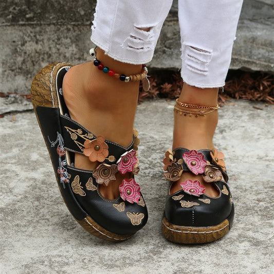 Boho Floral Sophie Laurie Round Toe Sandals