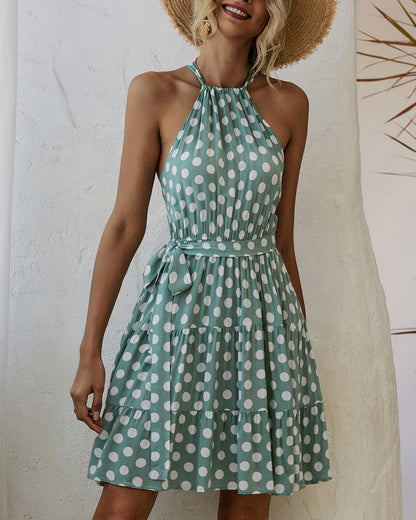 Chic Polka Dot Halter Dress by Sophie Laurie