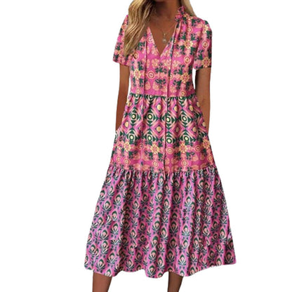 Vibrant Printed Sophie Laurie Summer Midi Dress