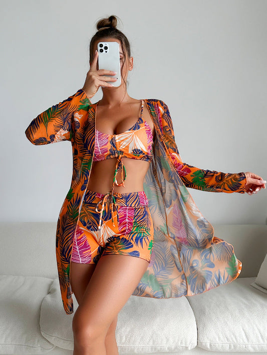 Vibrant Print Sophie Laurie Three-Piece Bikini Set