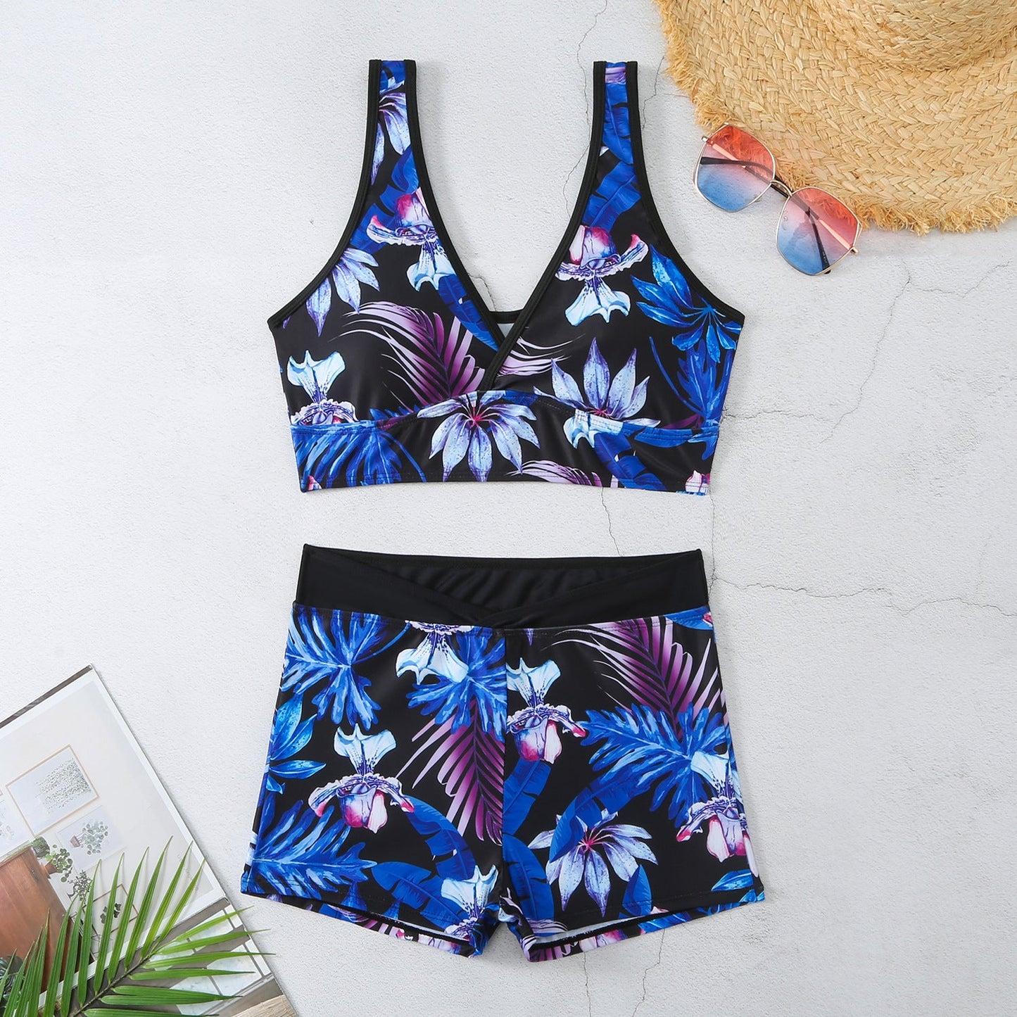 Vibrant Printed Boxer Bikini by Sophie Laurie