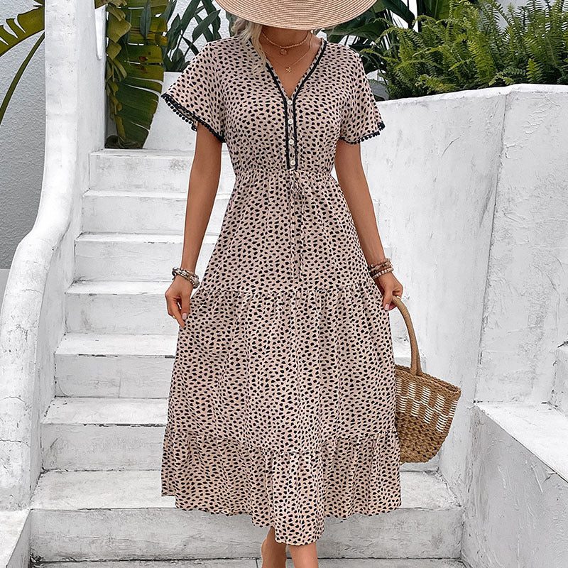 Leopard Print V-Neck Dress Sophie Laurie