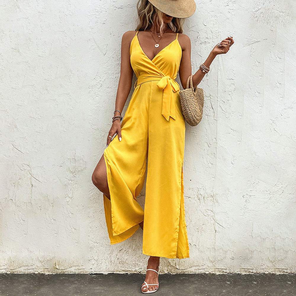 Vibrant Yellow Sophie Laurie Self-Tie Jumpsuit