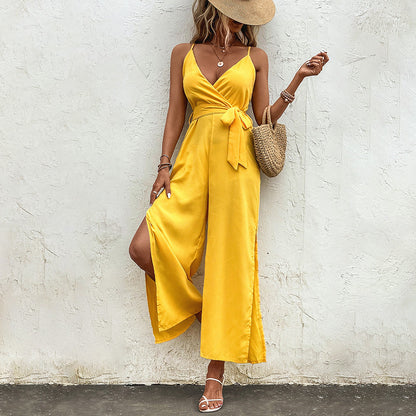 Vibrant Yellow Sophie Laurie Self-Tie Jumpsuit