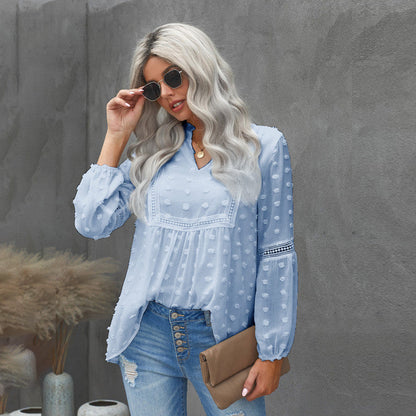 Chic Lace V-Neck Blouse by Sophie Laurie