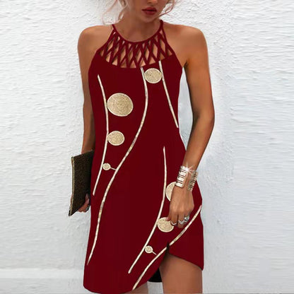 Chic Print Halterneck Dress by Sophie Laurie