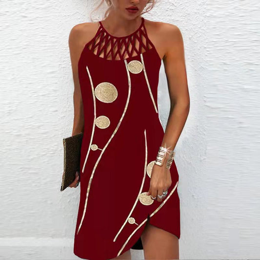 Chic Print Halterneck Dress by Sophie Laurie