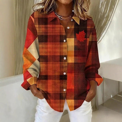 Plaid Colorblock Sophie Laurie Long Sleeve Blouse