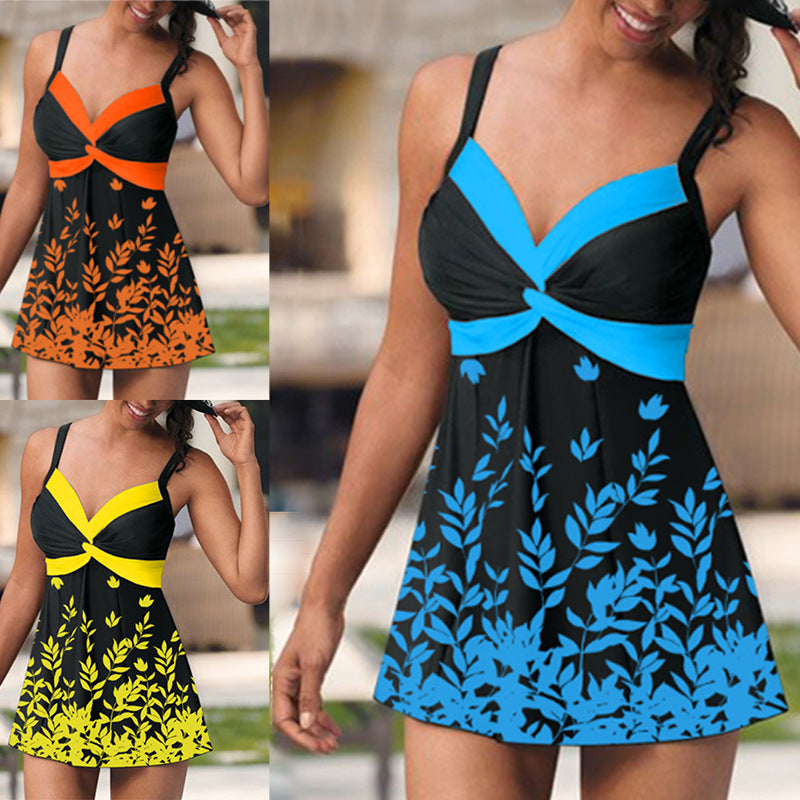 Floral Leaf Skirt Tankini by Sophie Laurie