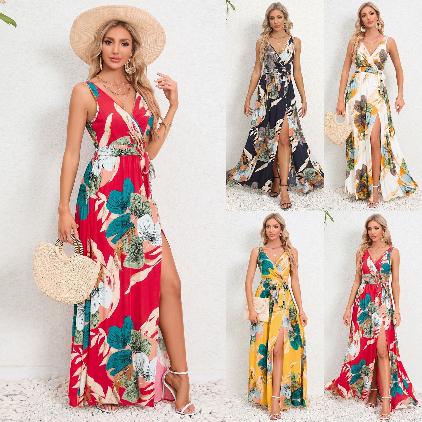 Floral V-Neck Maxi Dress by Sophie Laurie