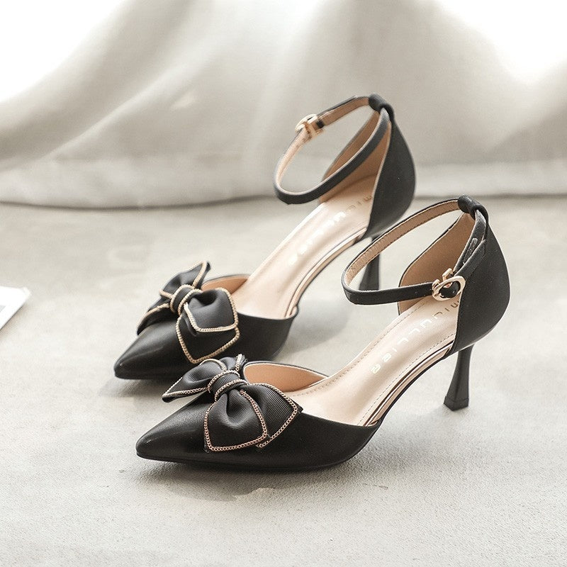 Elegant Bow Stiletto Heels by Sophie Laurie