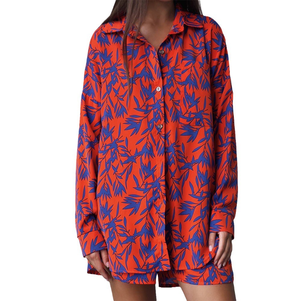 Vibrant Maple Leaf Sophie Laurie Printed Shirt Set