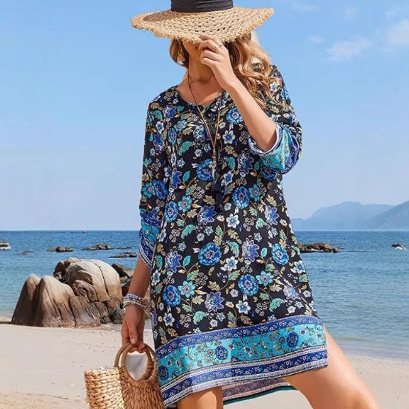 Boho Floral Sophie Laurie Tassel Mini Dress