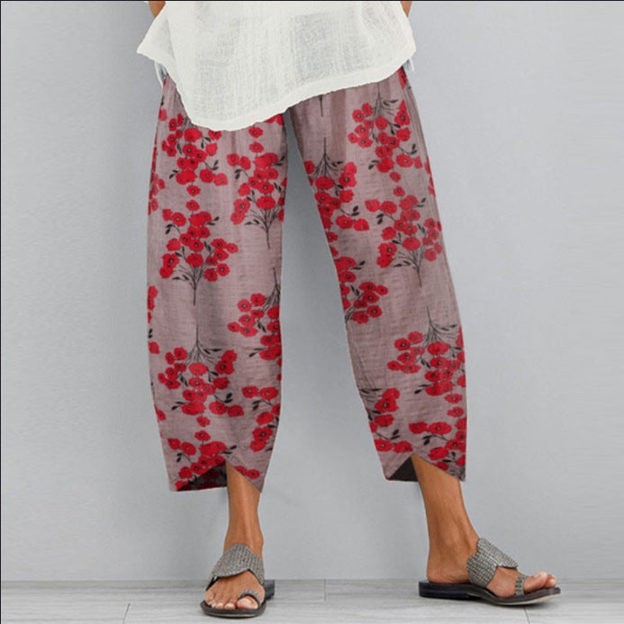 Retro Floral Wide Leg Pants Sophie Laurie