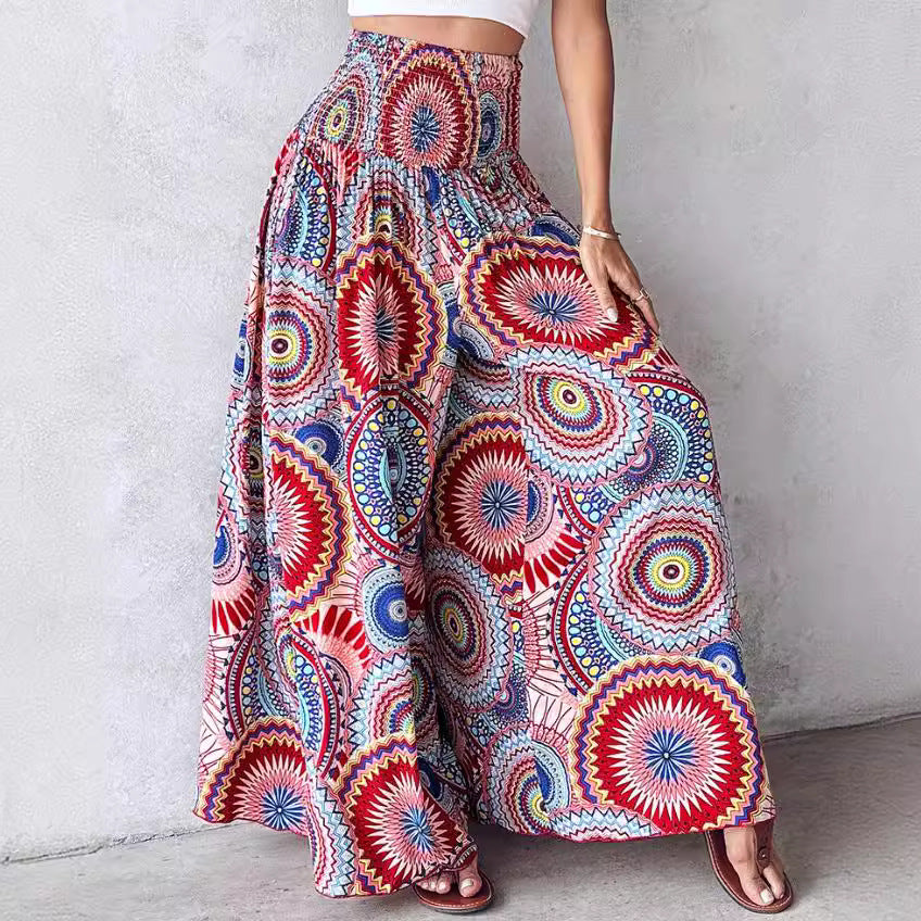 Retro Floral Wide-Leg Pants by Sophie Laurie
