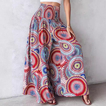 Retro Floral Wide-Leg Pants by Sophie Laurie