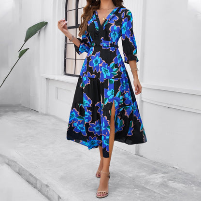 Chic Floral Sophie Laurie Vacation Midi Dress
