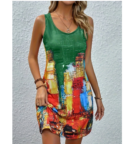 Vibrant Print Sophie Laurie Summer A-Line Dress