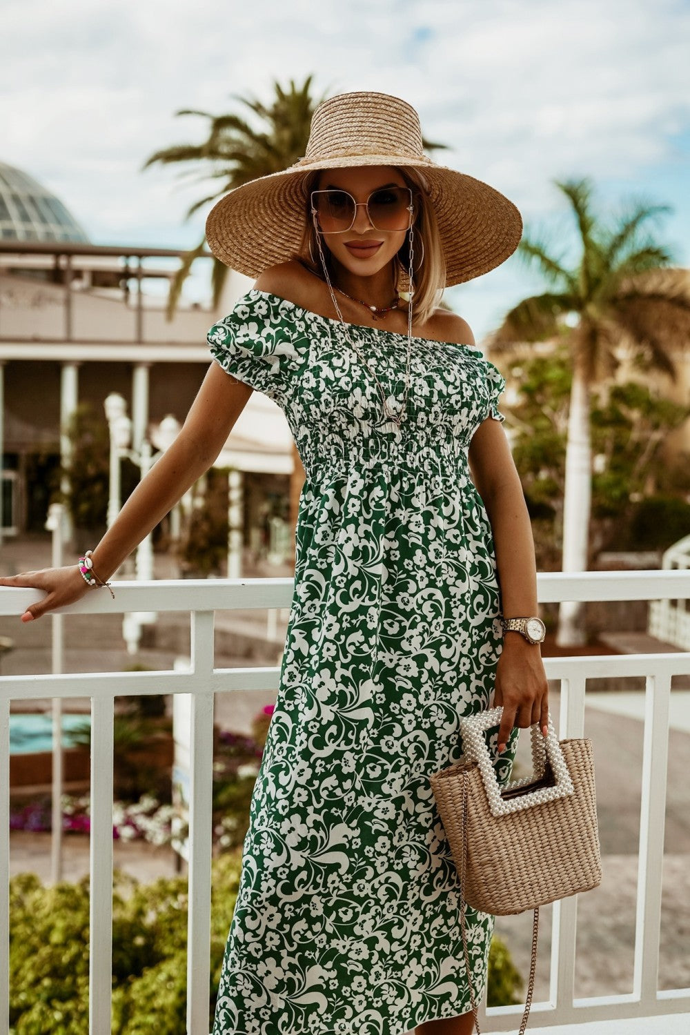 Boho Off Shoulder Sophie Laurie Summer Print Dress