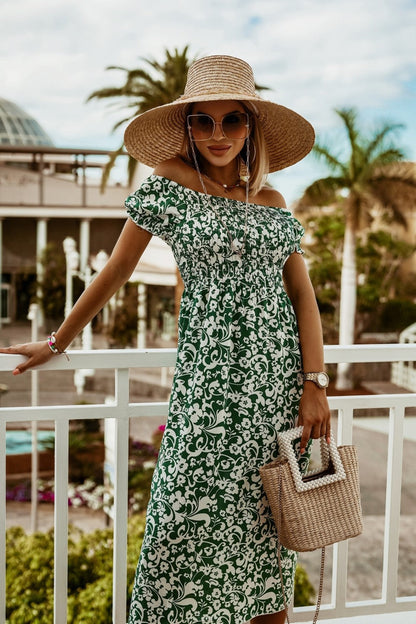 Boho Off Shoulder Sophie Laurie Summer Print Dress