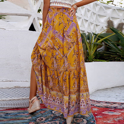 Boho Geometric Sophie Laurie Swing Maxi Skirt