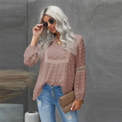 Chic Lace V-Neck Blouse by Sophie Laurie