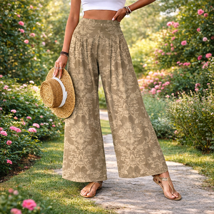 Elegant Floral High-Waisted Pants by Sophie Laurie
