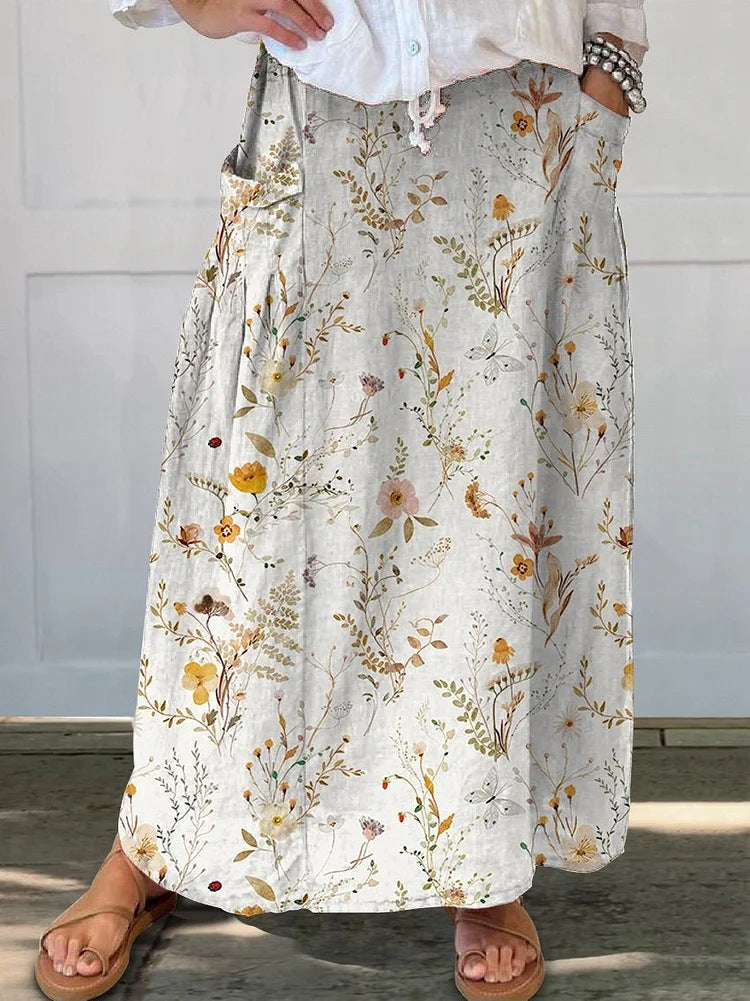Retro Floral Sophie Laurie Everyday Pocket Skirt