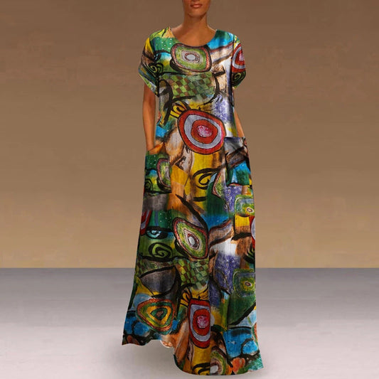 Vibrant Print Sophie Laurie Swing Maxi Dress