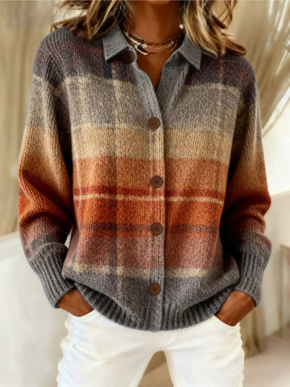 Cozy Stripe Cardigan Blouse by Sophie Laurie