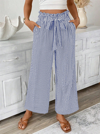 Striped Straight-Leg Pants by Sophie Laurie