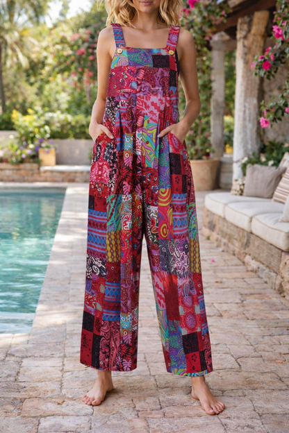 Floral Patchwork Sophie Laurie Suspender Jumpsuit