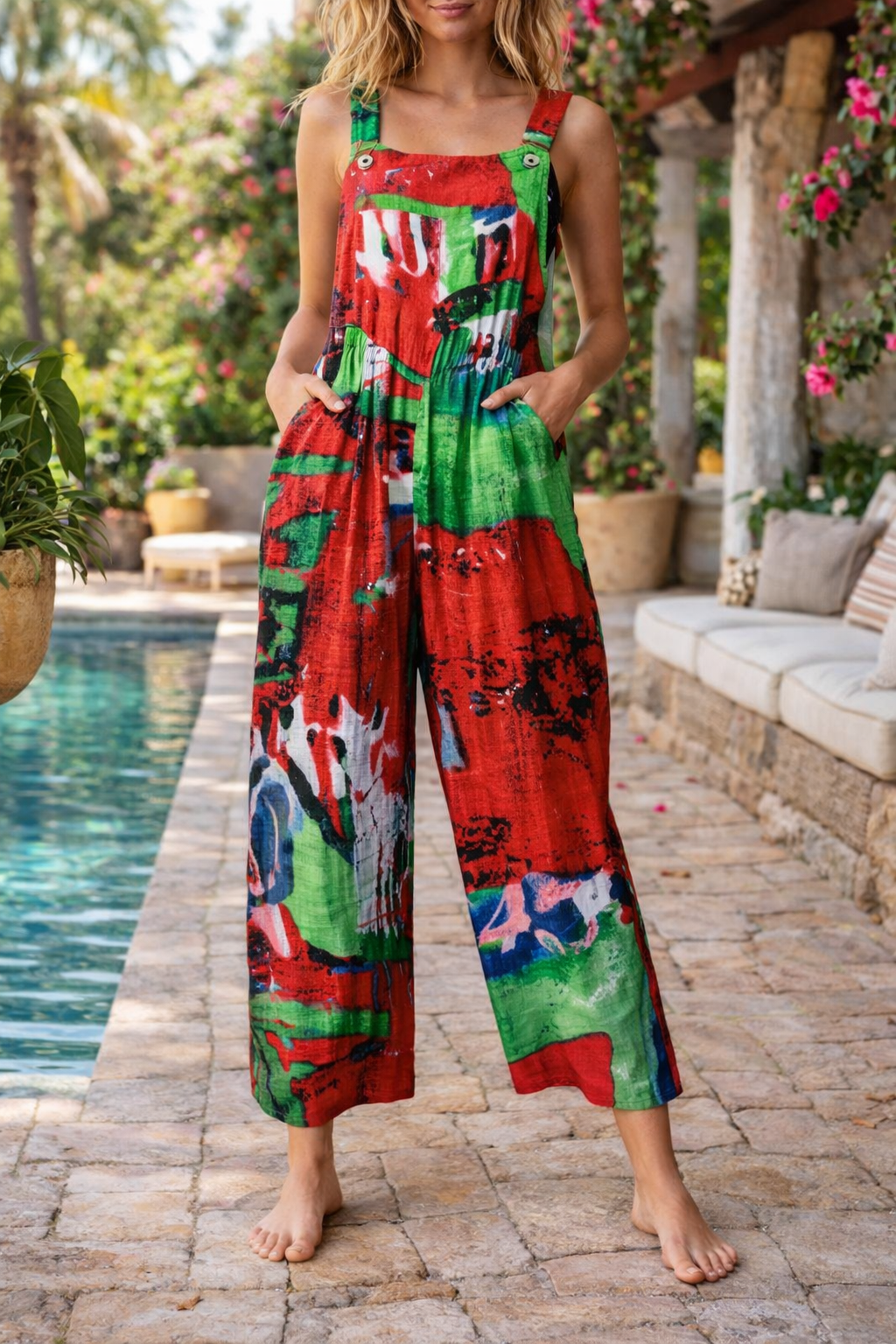Floral Patchwork Sophie Laurie Suspender Jumpsuit