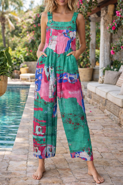Floral Patchwork Sophie Laurie Suspender Jumpsuit