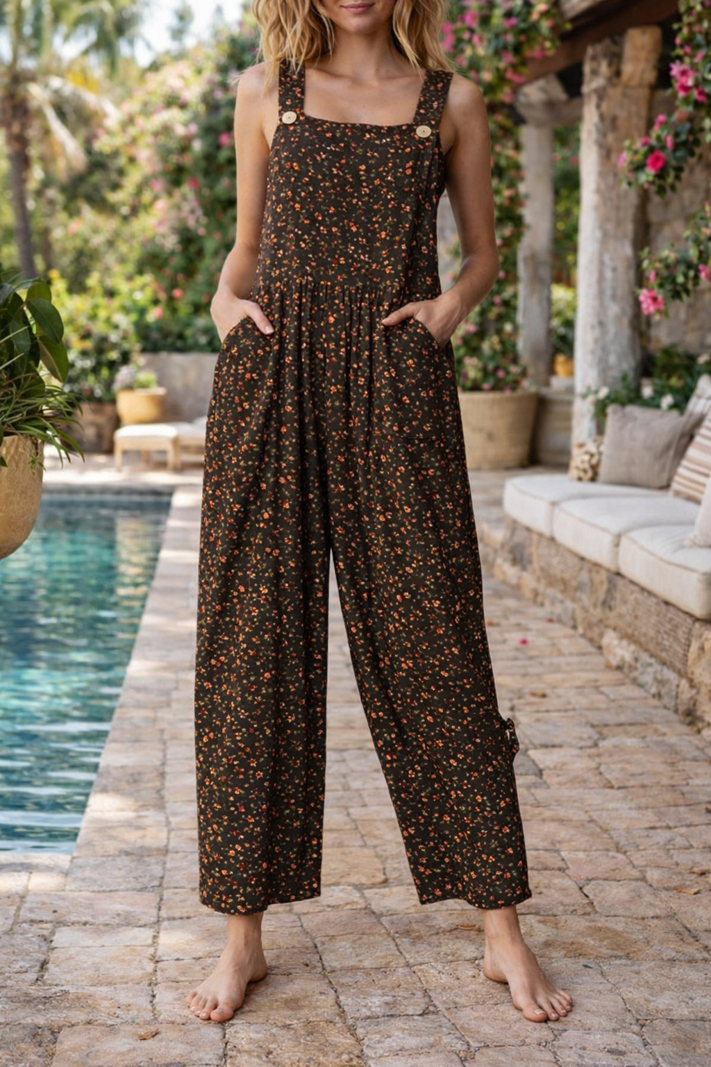 Floral Patchwork Sophie Laurie Suspender Jumpsuit