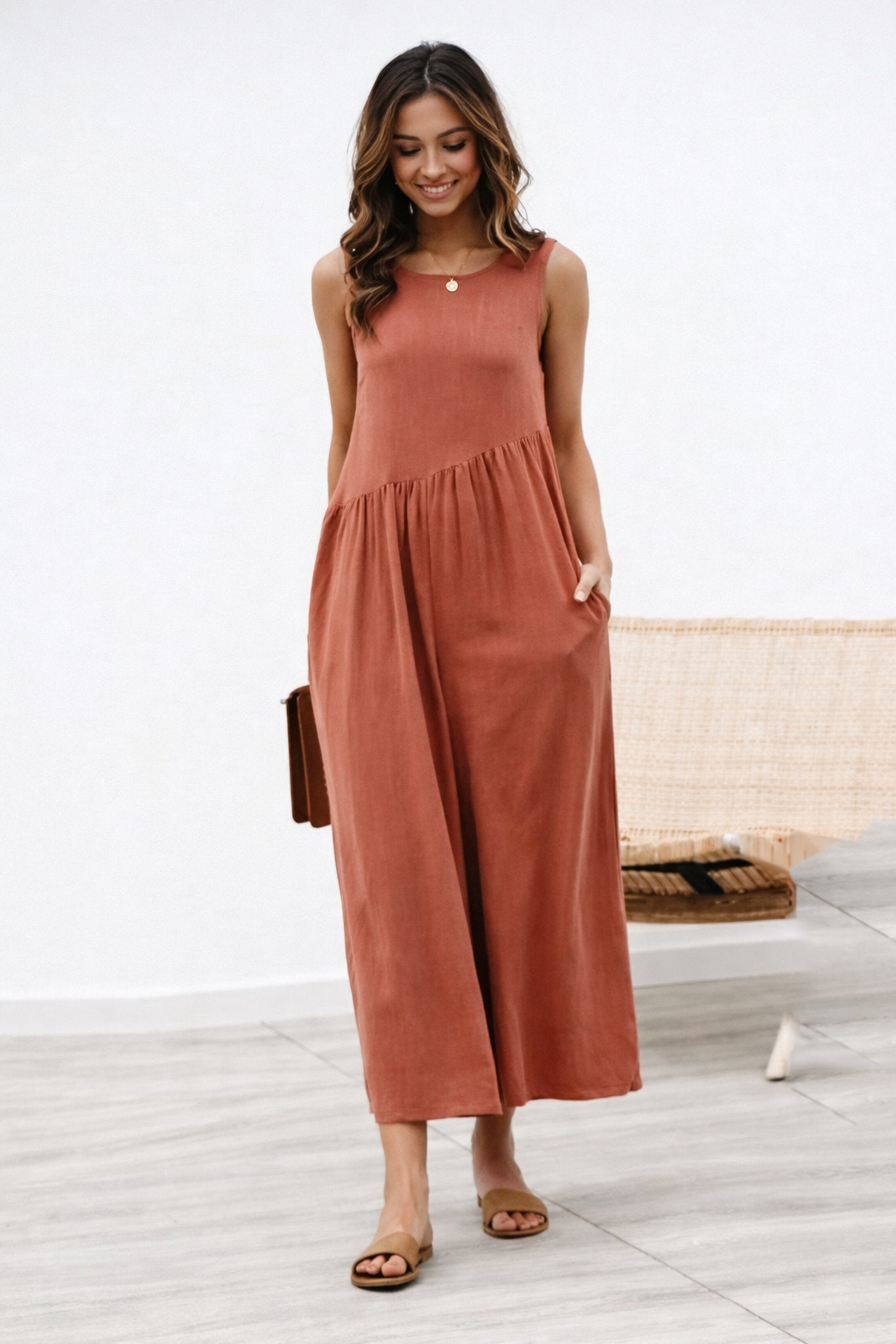 Chic Solid Color Vest Jumpsuit by Sophie Laurie