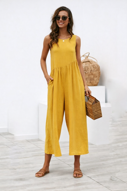 Chic Solid Color Vest Jumpsuit by Sophie Laurie