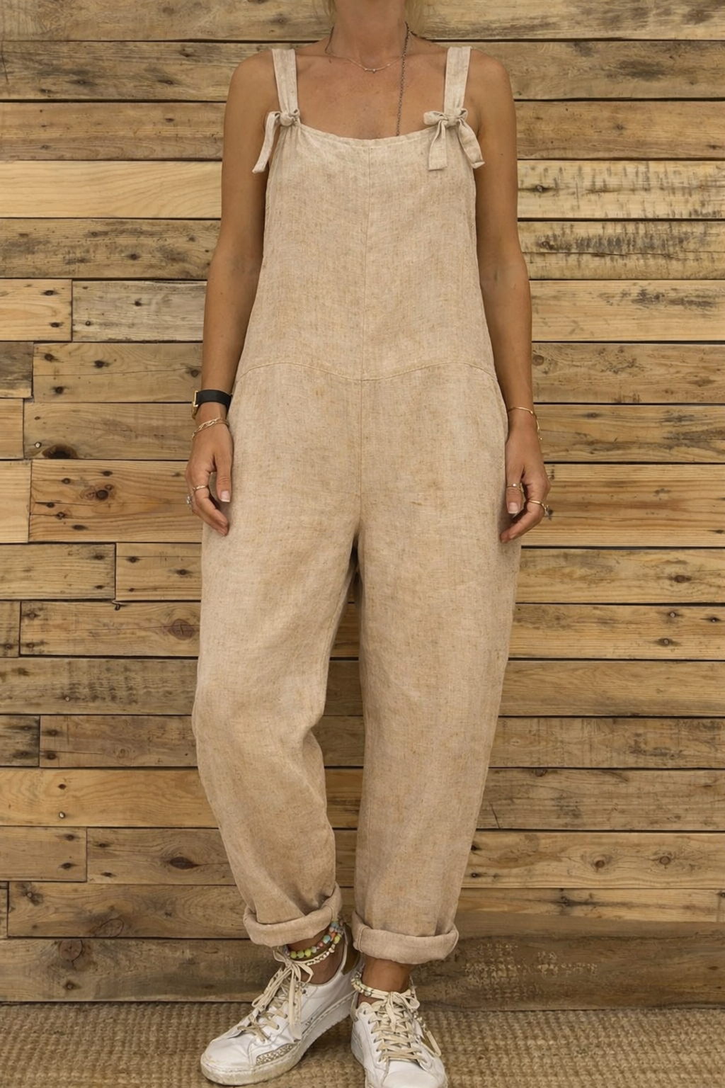 Relaxed Cotton Linen Jumpsuit by Sophie Laurie