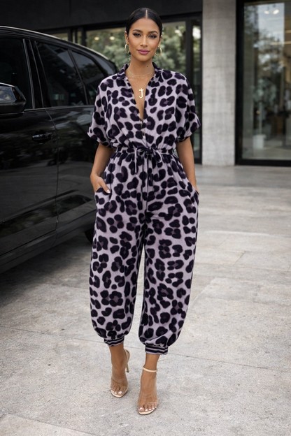Chic Print Sophie Laurie Short Sleeve Jumpsuit