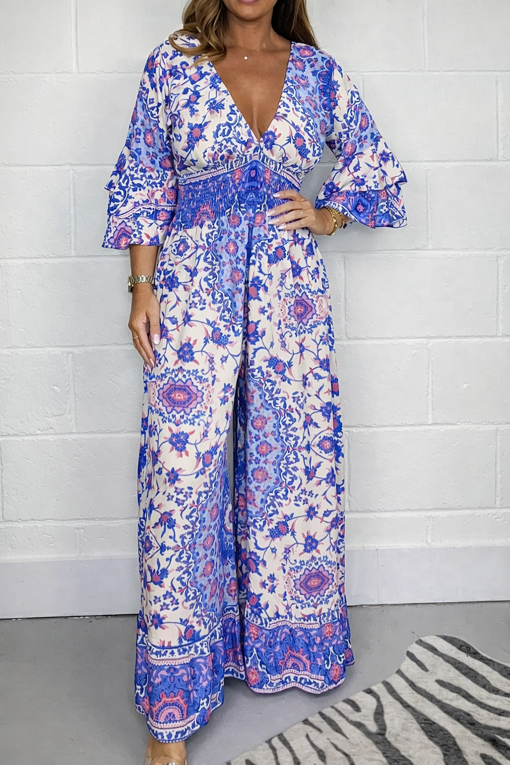 Boho Printed Sophie Laurie Plus Size Jumpsuit