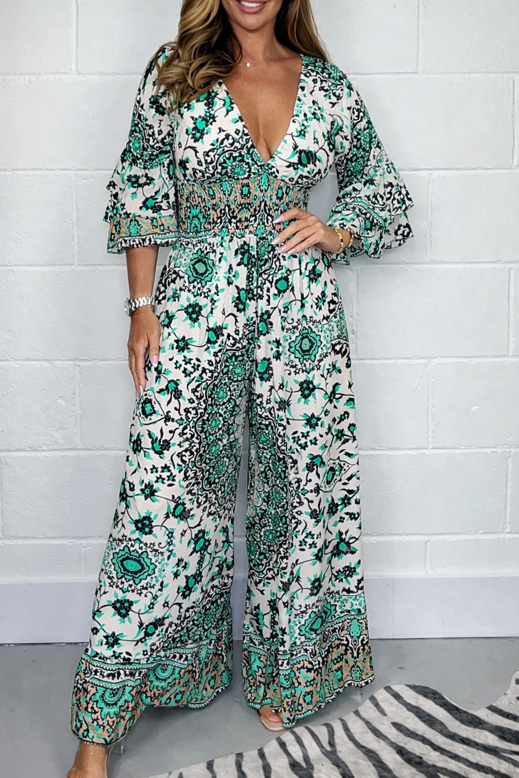 Boho Printed Sophie Laurie Plus Size Jumpsuit